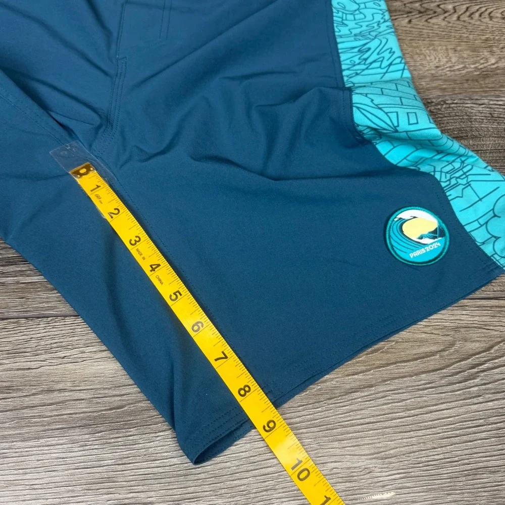 Decathlon Paris 2024 Olympic Boardshorts Turquoise Blue 32 Mens Swim Trunks SEO